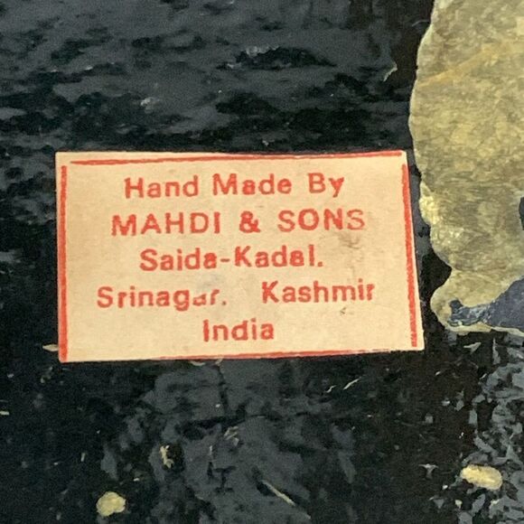 Handmade Mahdi & Sons Kashmir India Paper Mache Jewelry Trinket Box - Picture 13 of 17